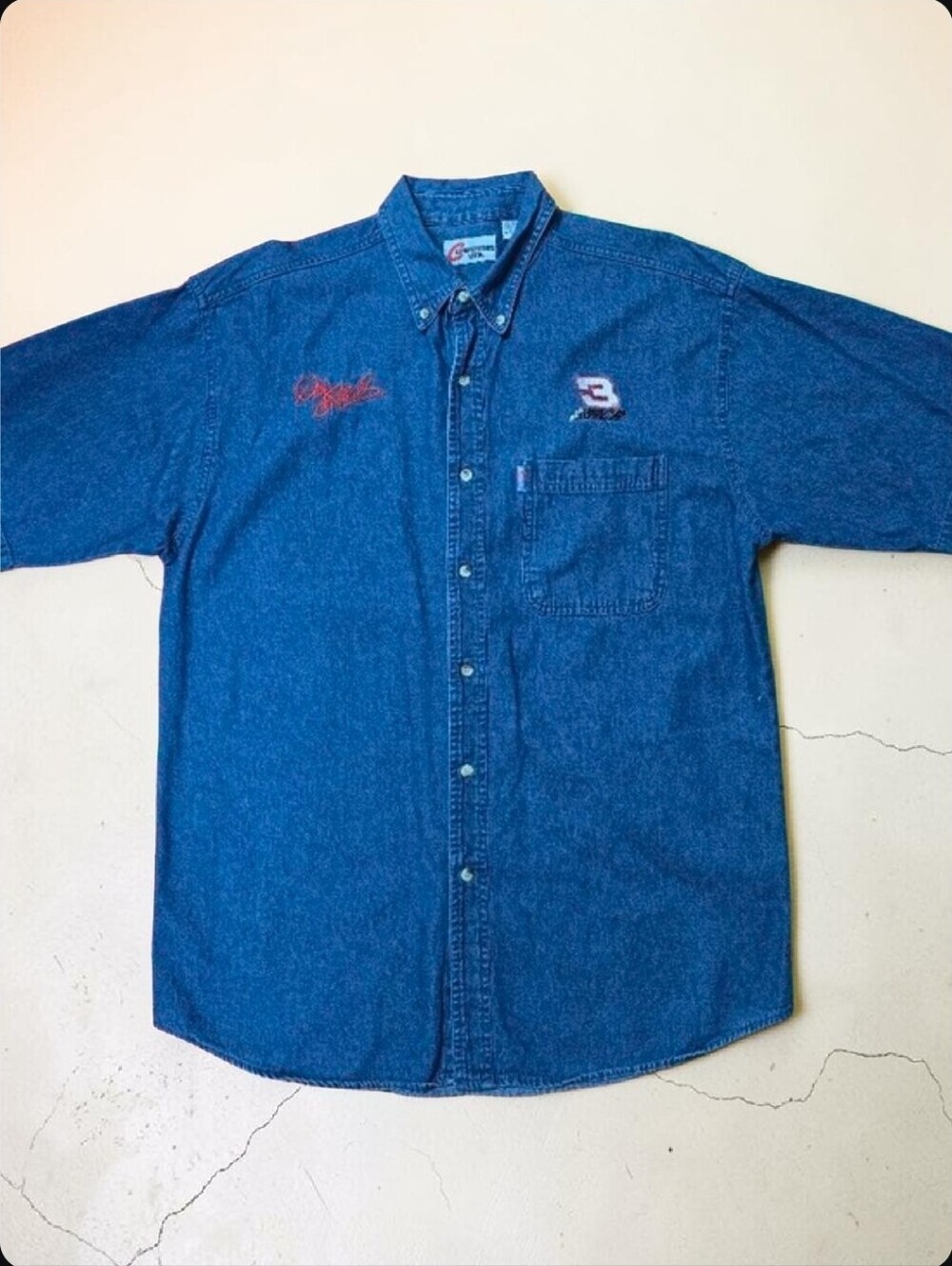 Competitors View Nascar #3 Dale Earnhardt 100% Cotton Soft Denim Button Down